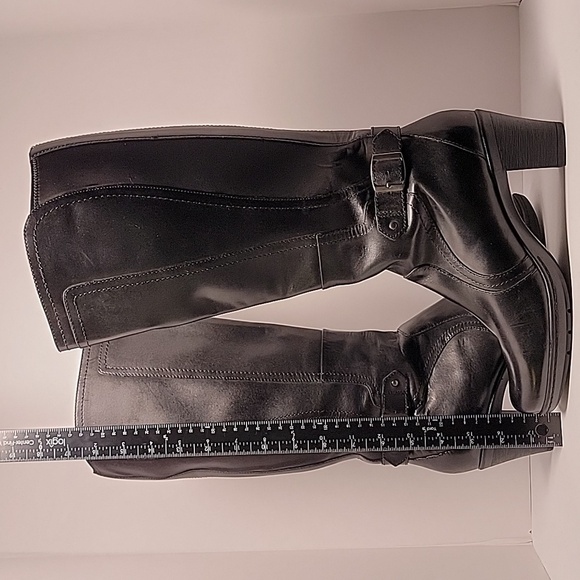 Clarks Bendables Boots Knee High Riding Equestrian Black Leather Pull-On 8.5 - Picture 12 of 16